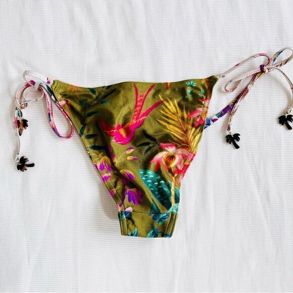 Zimmermann Womens Bikini Bottom Tropicana Triangle Floral Palms Swimwear Sz 2-4 - Picture 4 of 7